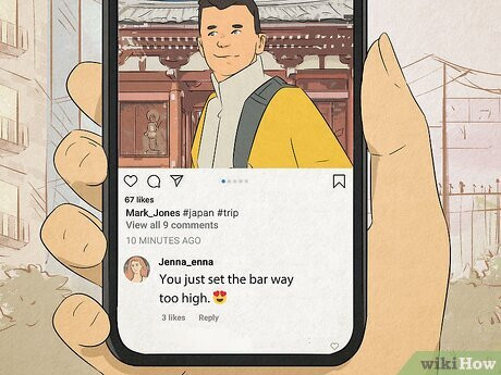 Drop an affectionate comment to support your boyfriend on social media.