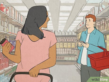 Step 7 Flirt with an older woman at the store.